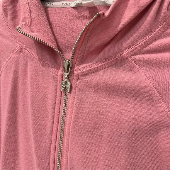 Victoria’s Secret Zip Up Hoodie - Love VS Pink Zip Up Lightweight Jacket sz LG - Picture 3 of 9